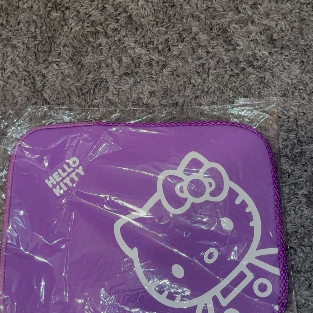 Hello Kitty Purple Kids Accessory Case with White Character Print